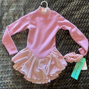 Jerry’s Originals Youth 6/8 Iceskating dress in pink with crystal accents